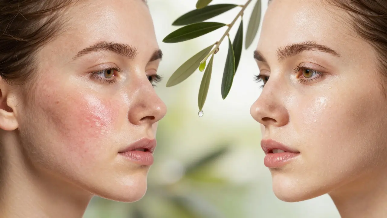 Před a po: přechod od mastné a zánětlivé pleti k vyvážené, zdravé pleťi.