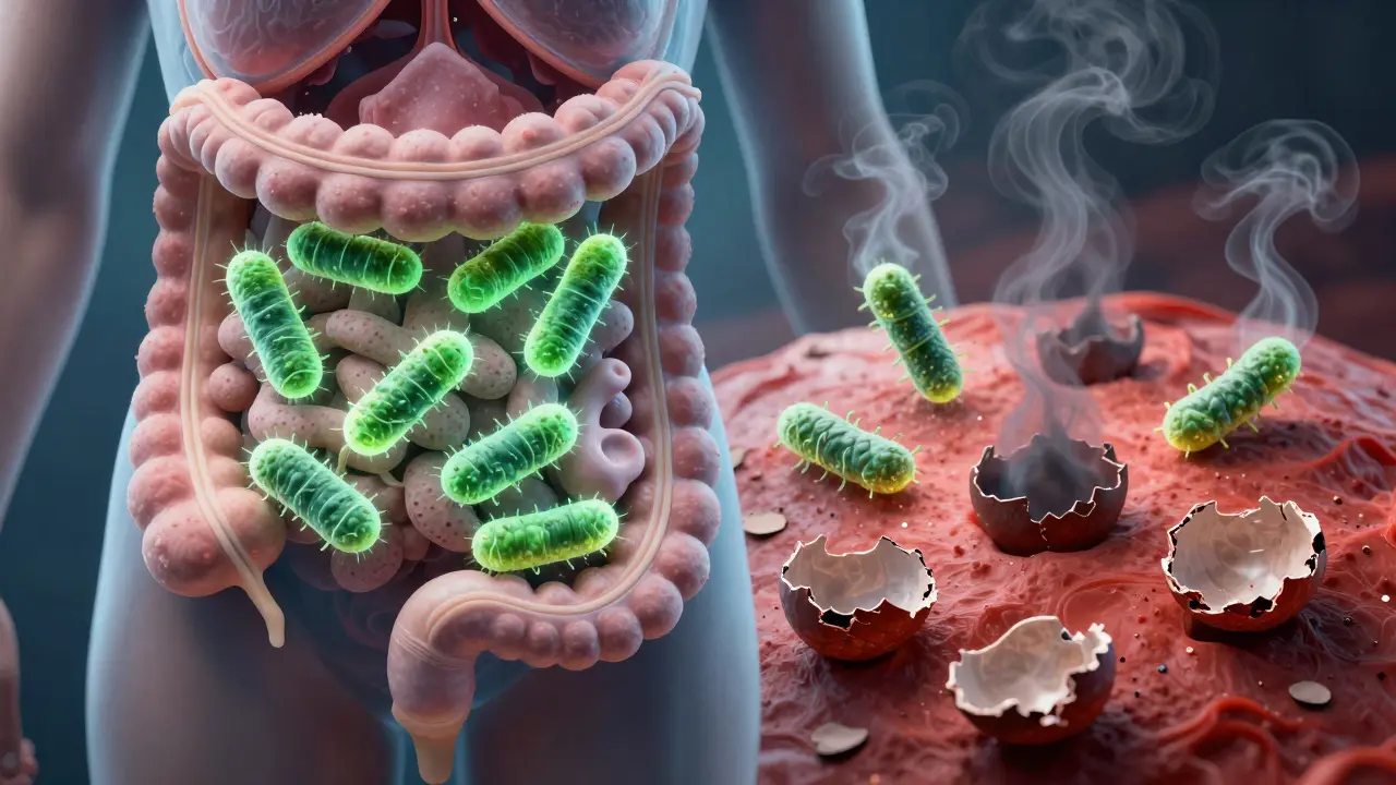 Srovnání živých a zemřelých laktobacilů v trávicím traktu pod různými podmínkami.