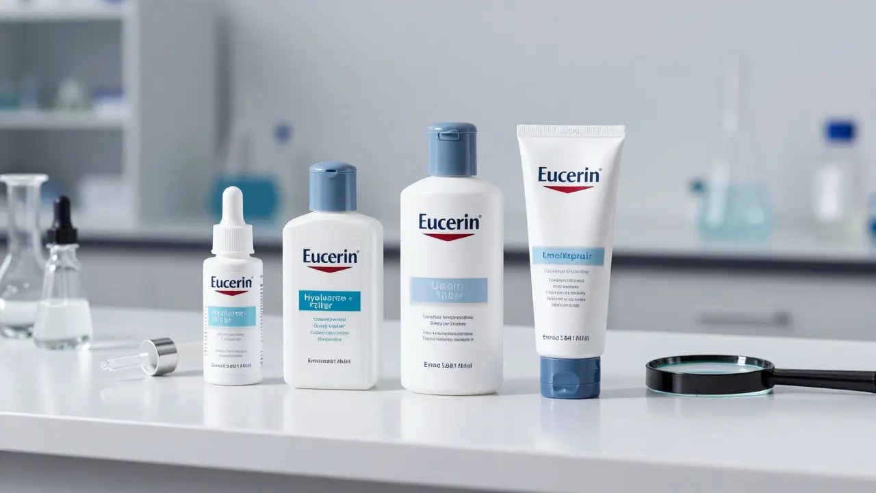 Eucerin produkty na laboratorním stole