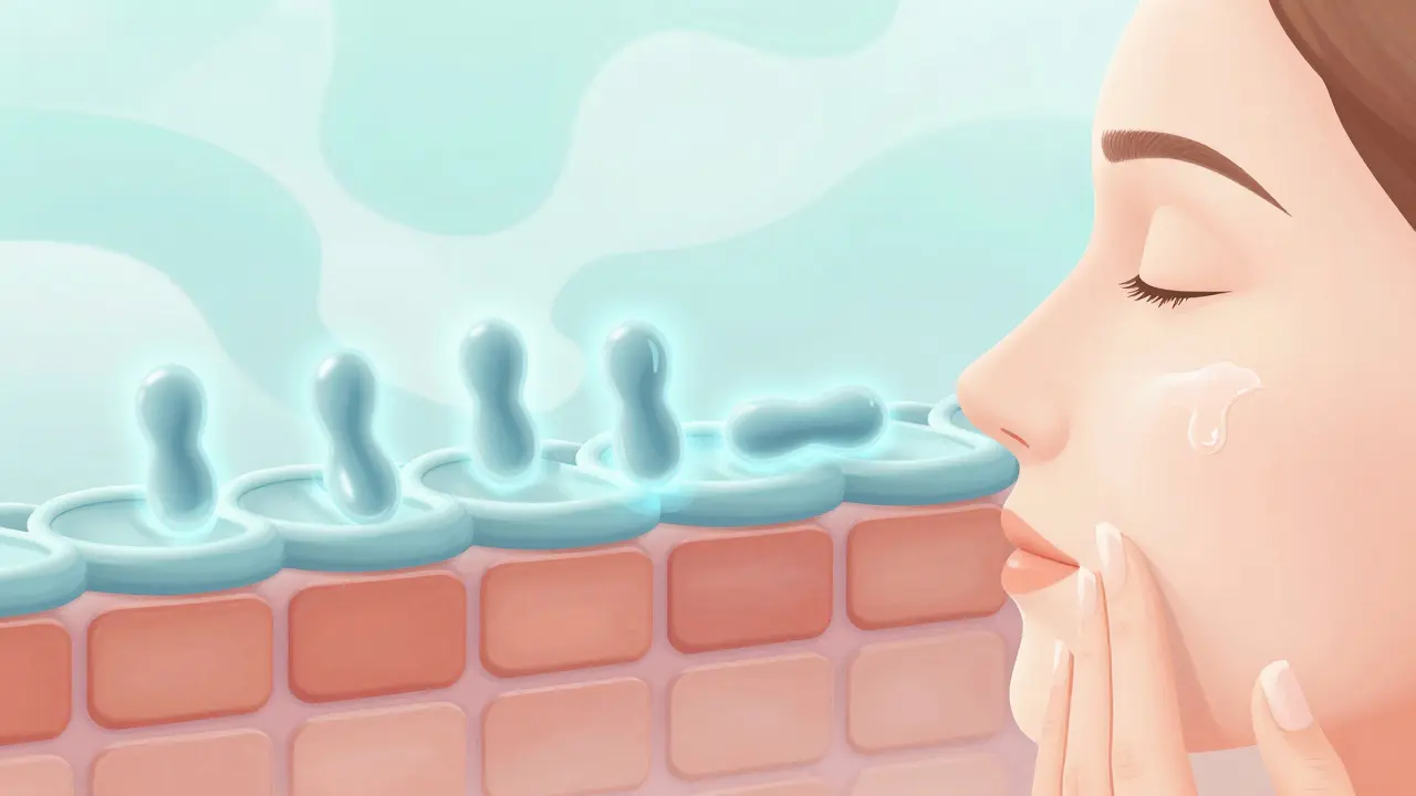Ilustrace regenerace kožní bariéry pomocí ceramidů