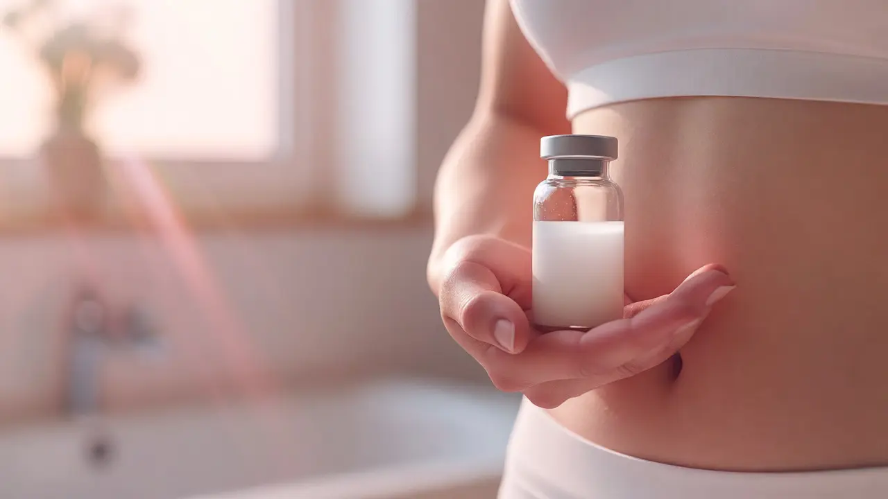 Žena držící probiotika jako symbol obnovy rovnováhy